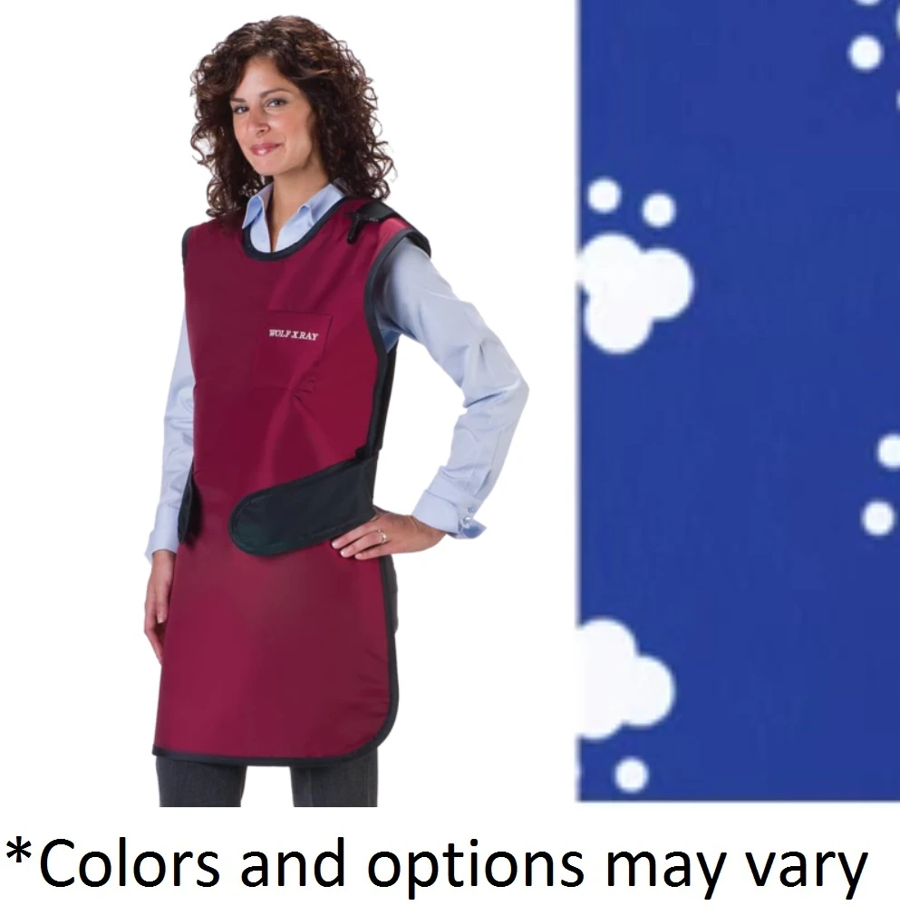 Wolf X-Ray Easy Wrap X-Ray Apron, Paw Prints, Lightweight, 22x37", 0.5mm Lead Equivalence, Unisex