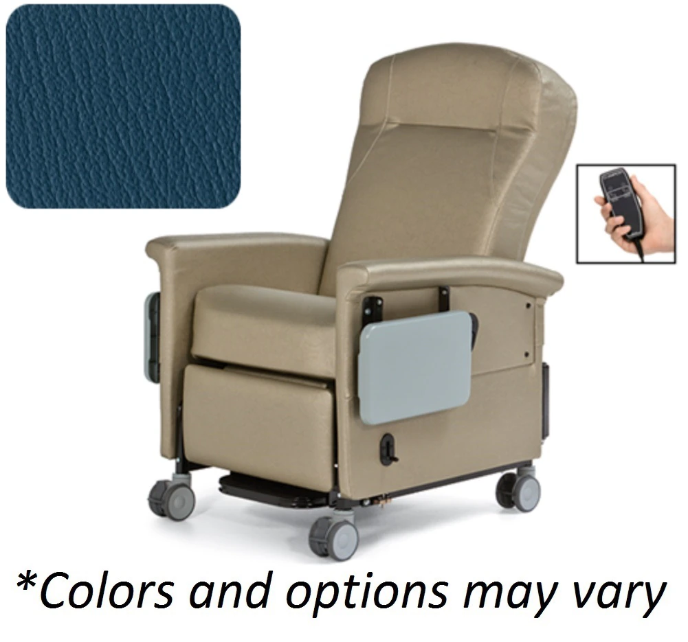 Champion Ascent II Power Recliner, 500 lb Capacity, Colonial Blue, Each