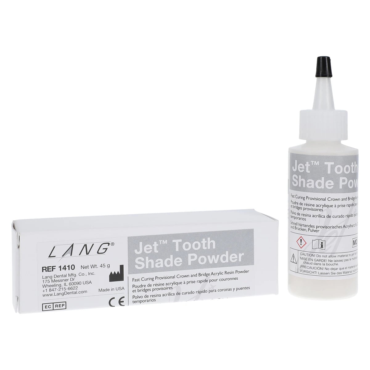 Jet Tooth Shade Acrylic Powder, Shade A3, Self-Cure, 2 oz Refill