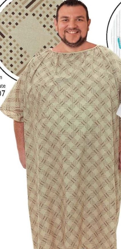 Fashion Seal ICU Patient Gown, Adult, Tan, Cotton/Polyester, Each