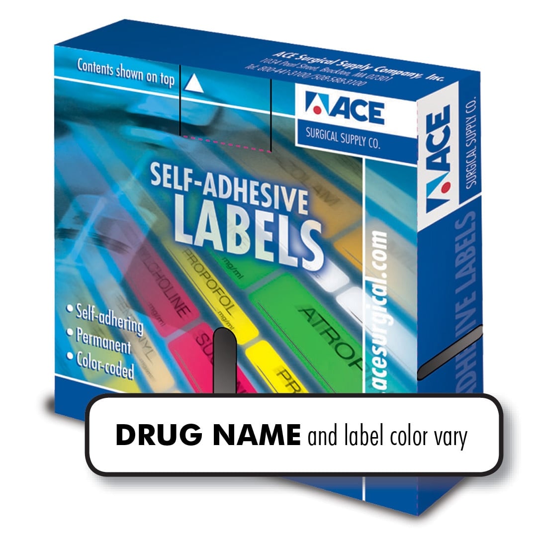 Ace Surgical Ketamine Medication Labels, Yellow, 1/4" x 1-1/4", 700/Roll