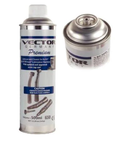 Vector Premium Handpiece Lubricant and Cleaner for QUATTROcare Lubrication Machines, All-Synthetic, 500 mL Spray Can, VL-AQ