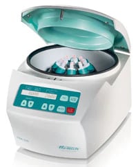 Hettich EBA 200 Tabletop Centrifuge with 8-Place Rotor, 6000 rpm, Temperature Control, 4 Buckets/8 Adapters