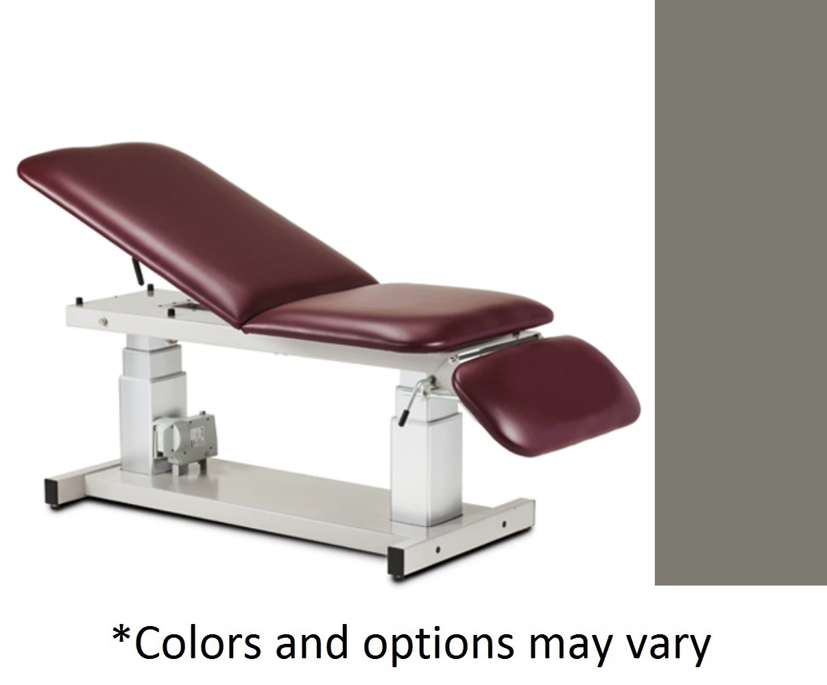 Clinton Industries General Ultrasound Table, Three-Section Top, 76" x 27" x 21.5"-37.5", Warm Gray, 550 lb Capacity