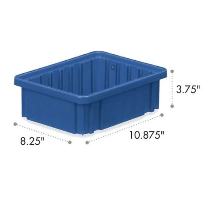 Marketlab Dividable Storage Box, Blue, Heavy Duty Polyurethane, 10-7/8" x 8-1/4" x 3-3/4", Each