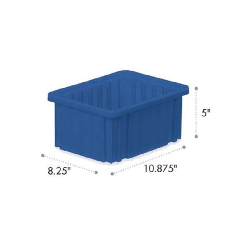 Storage Box Dividable, Blue, Heavy Duty Polyurethane, 10-7/8" x 8-1/4" x 5"