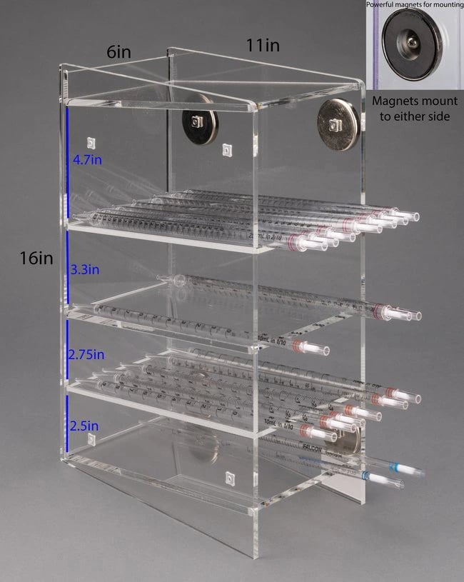 Poltex Serological Pipette Holder, Extra Wide, with Magnet