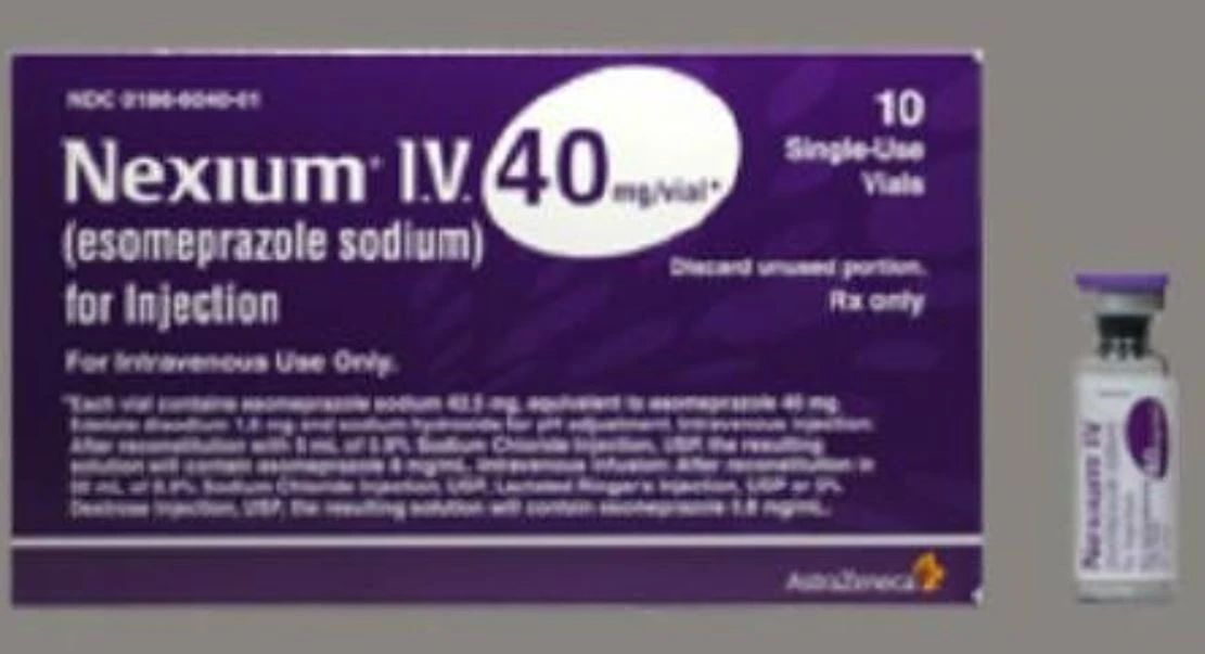 Nexium (Esomeprazole) Injection 40 mg/vial, Single-Dose Vial, 5 mL, 10/Package