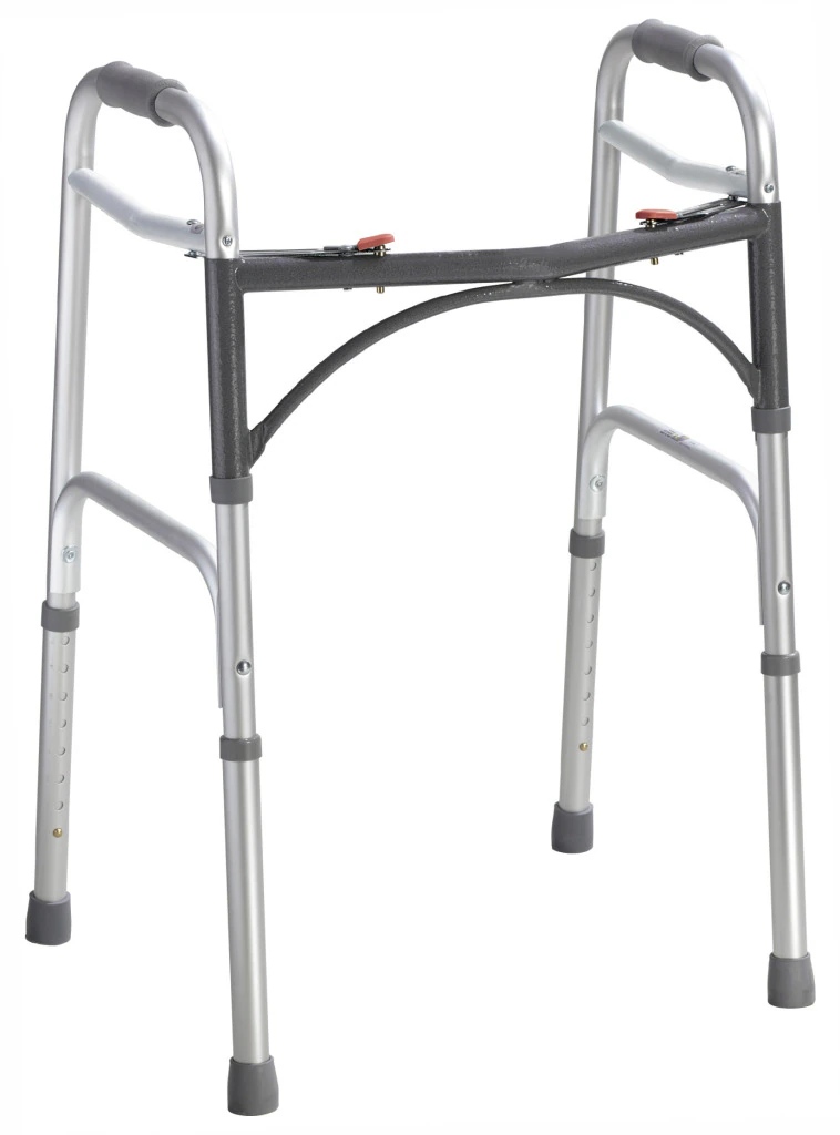 Drive Medical Deluxe Folding Walker, 350 lb Capacity, Junior Tips