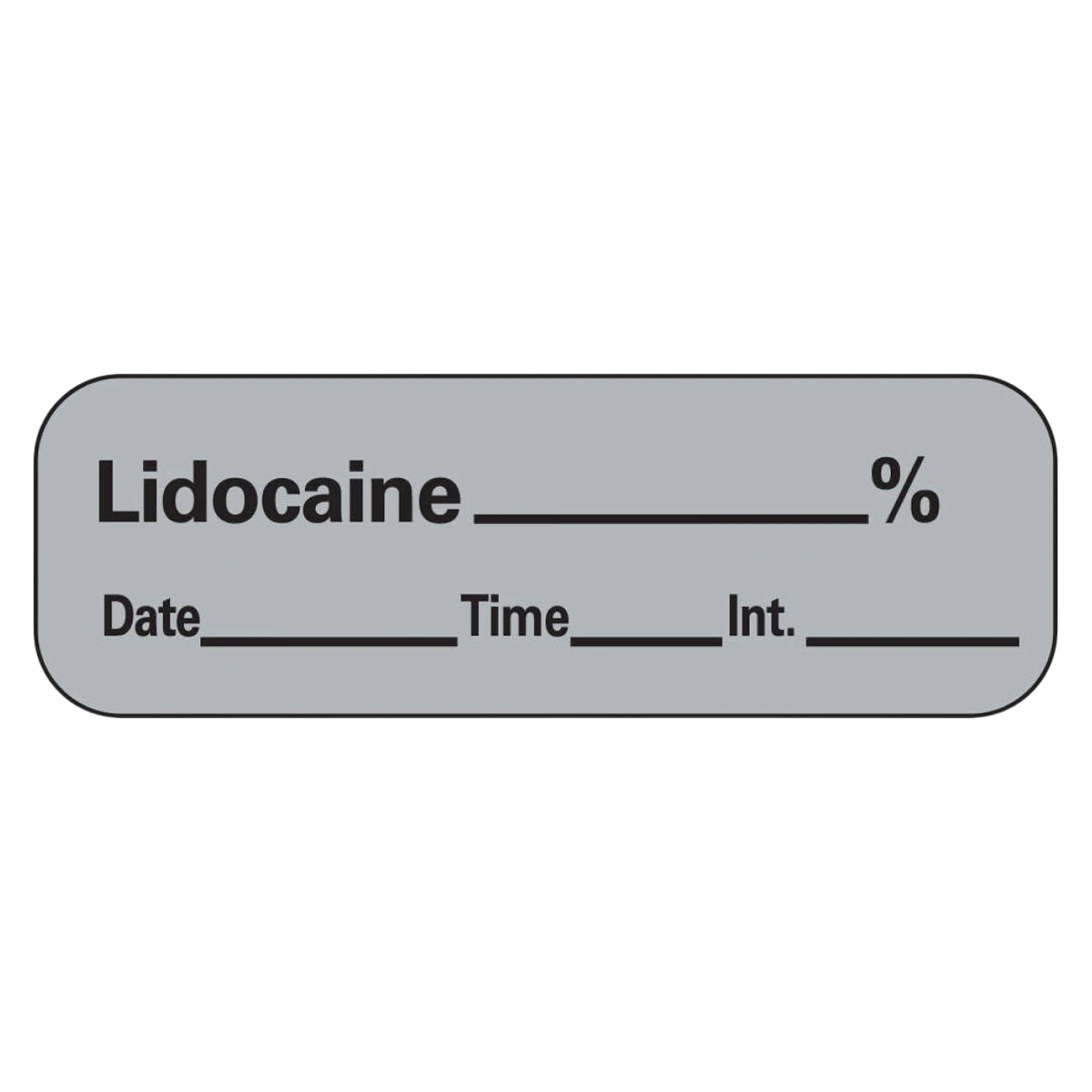Precision Dynamics Anesthesia Label Lidocaine, Gray, 1.5" x 0.5", 600/Roll