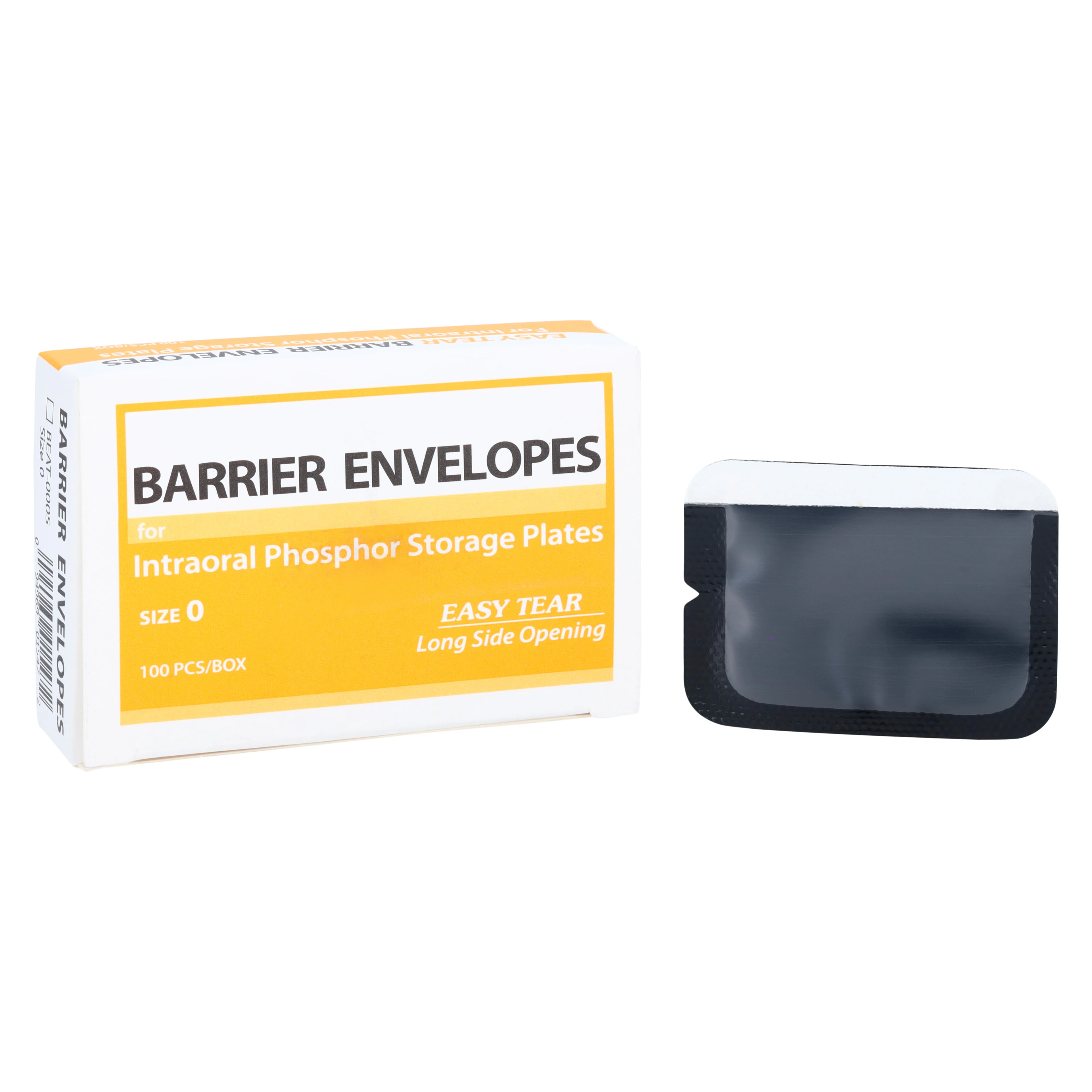 Plasdent Clear ProTection SOFT Easy-Tear Phosphor Plate Barrier Envelopes, Long Side Loading, Size #0, 100/Box