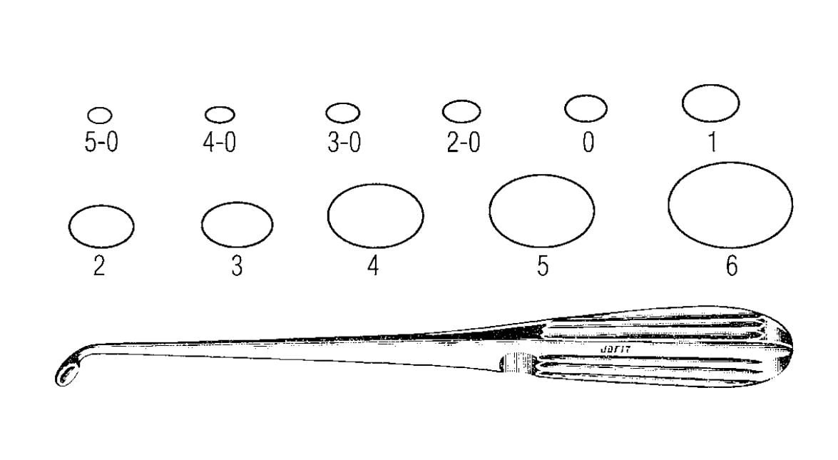 Jarit Bruns Bone Curette, 5-0 Angled, 9"