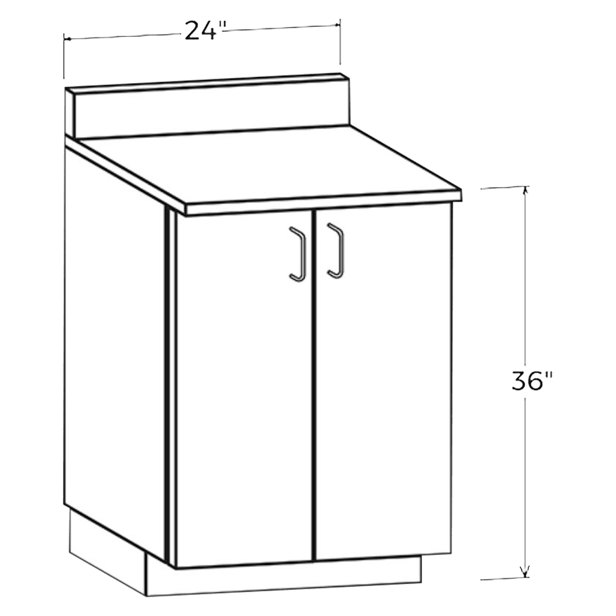 Hausmann Industries Base Cabinet, 2-Doors, 24"W x 24"D