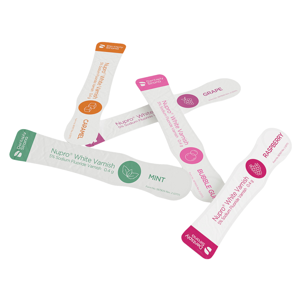 NUPRO® White Varnish Easy Application Package, 5% Sodium Fluoride, Bubblegum, 0.25 g, 50/Box, 130310