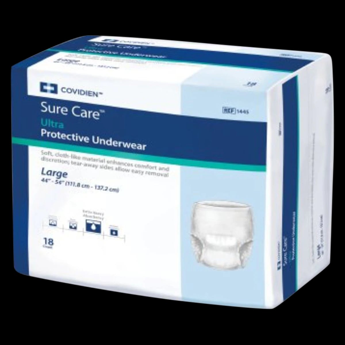 Sure Care Ultra Incontinence Underwear, Unisex, Large (44-54"), Disposable, 72/Case