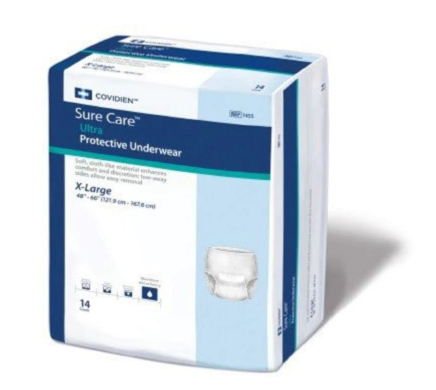 Sure Care Ultra Incontinence Underwear, Unisex, X-Large (48-66"), Disposable, 56/Case