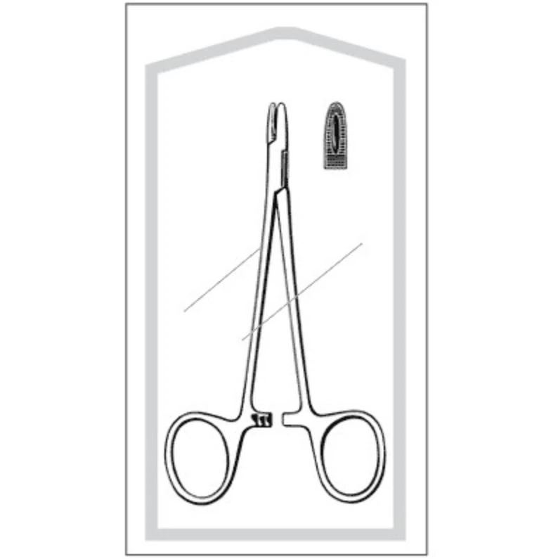 Sklar Derf Needle Holder, Serrated, Straight, 4.75" (12 cm), 50/Case