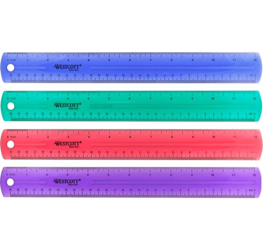 Westcott Jeweled Plastic Ruler, 12"