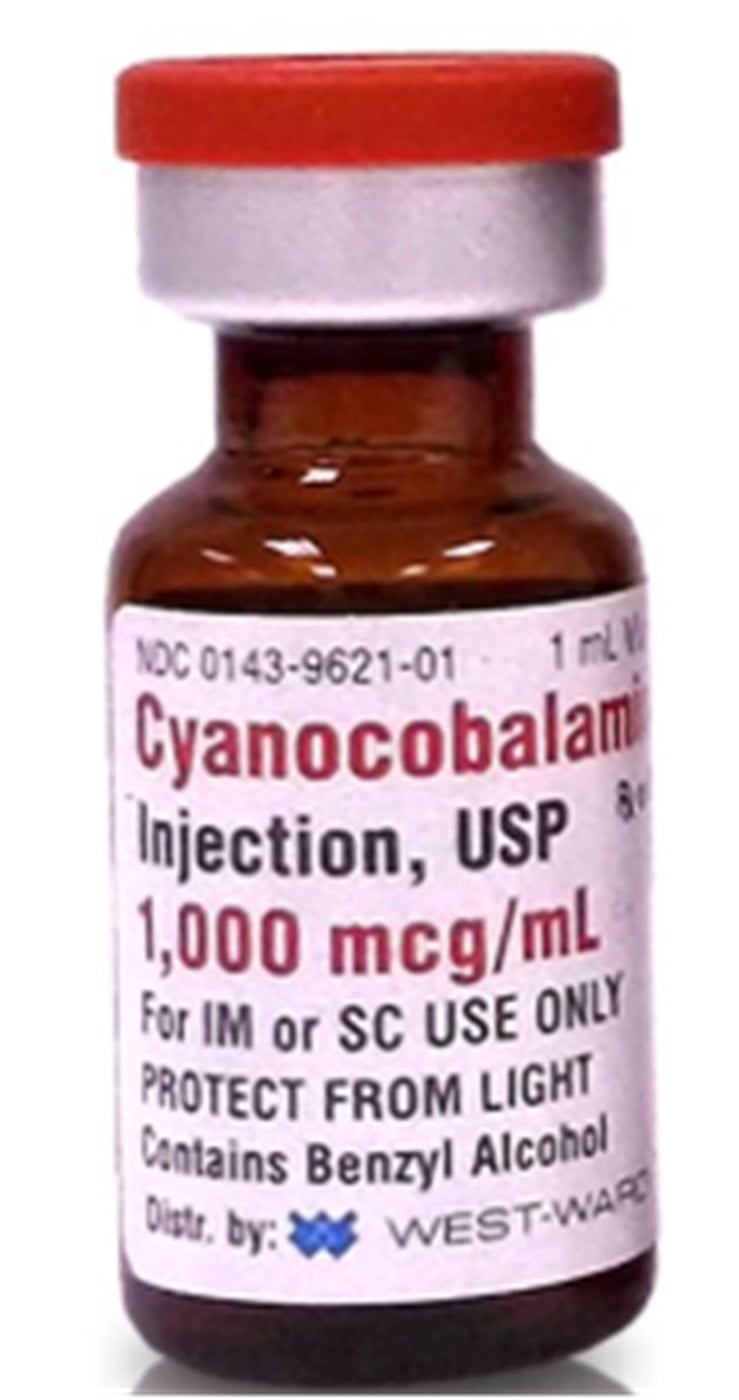 Cyanocobalamin Injection (B-12) SDV, 1,000 mcg/mL, 1 mL Vial, 25/Package