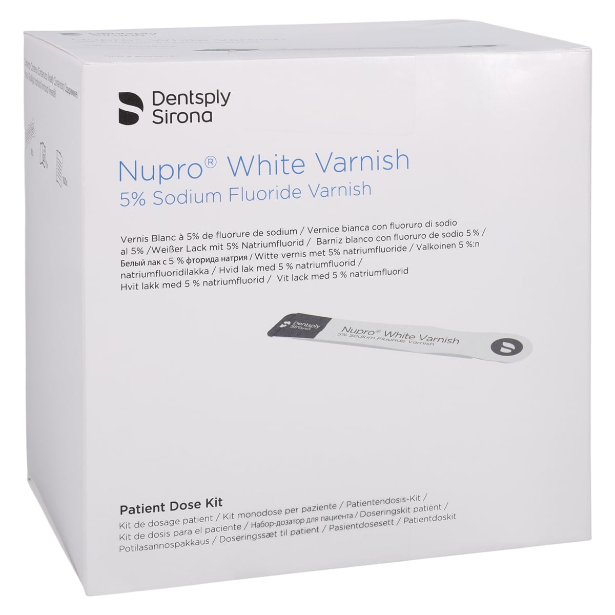NUPRO White Varnish Mint, 5% Sodium Fluoride, 0.4 g Easy Application Packs, 100/Box, 130323