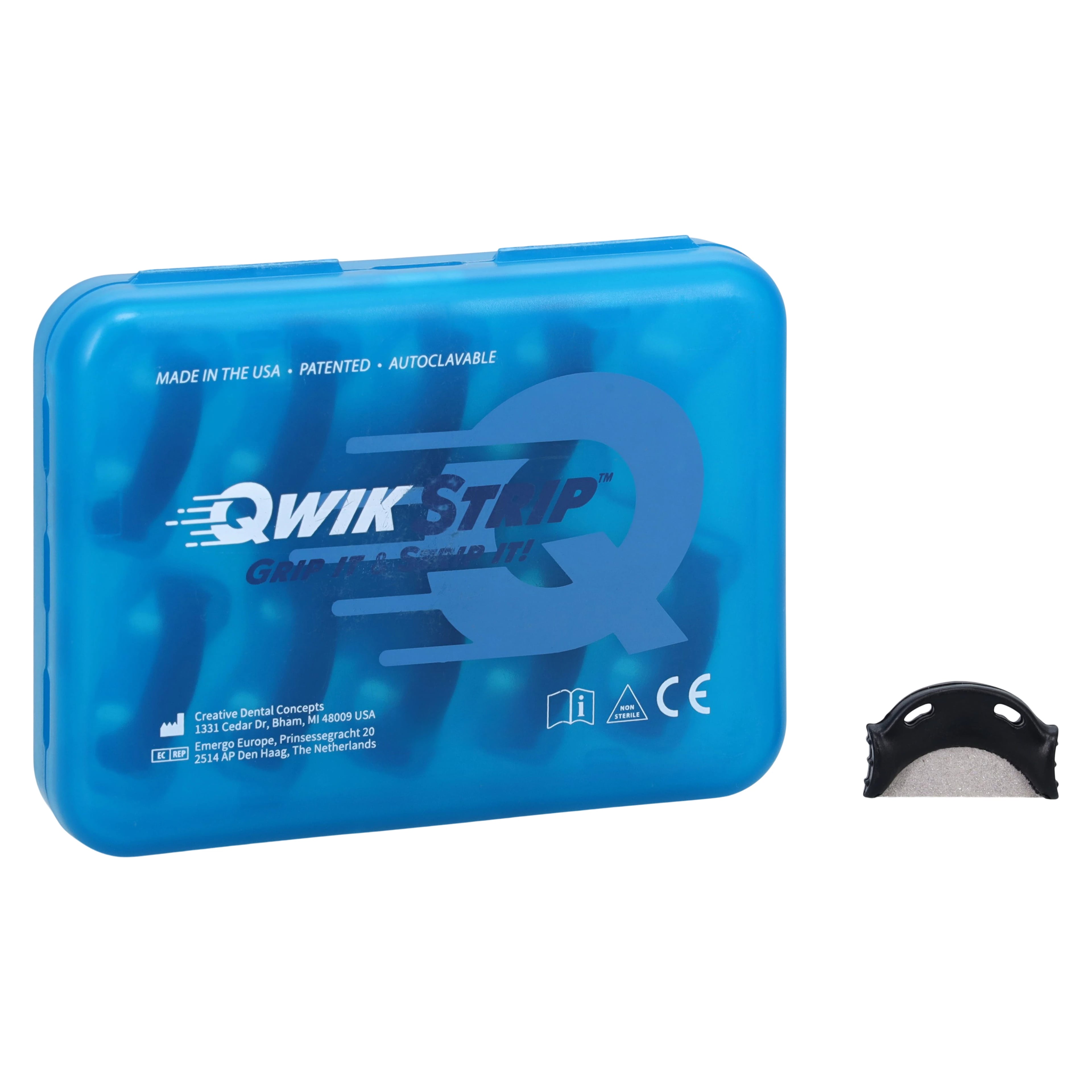 QwikStrip Single-Sided Extra-Coarse Finishing Strip, 0.18 mm, Black, 10/Pack, QS-XC