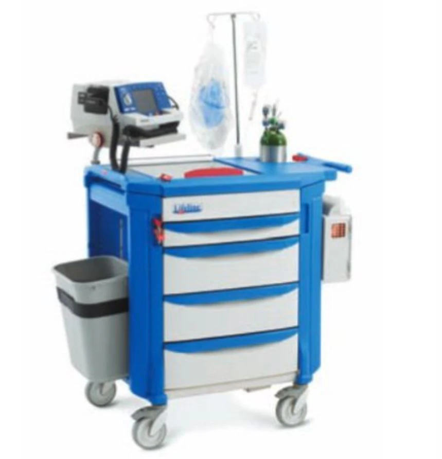 InterMetro Lifeline Mobile Cart with Adjustable Defibrillator Tray
