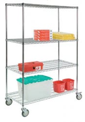 Lakeside Wire Cart, 4-Shelf, Round Post, 72"