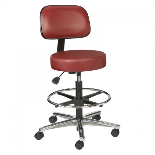 Brewer Stool Lab Pneumatic 5 Caster, Vinyl Round Series, Deep Sapphire, 250 lb Capacity
