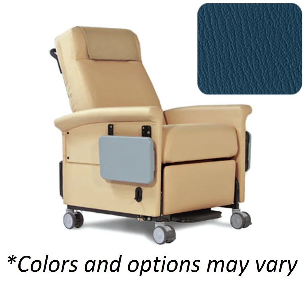 Champion Ascent XL Patient Recliner, Colonial Blue, Swing Arm, Bar