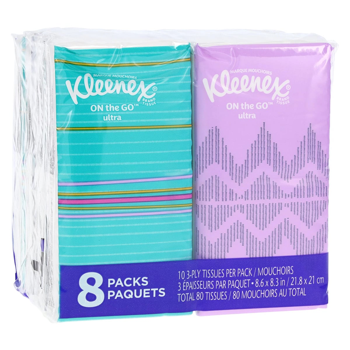 Kleenex Facial Pocket Tissue, White, 3-Ply, 12/Case
