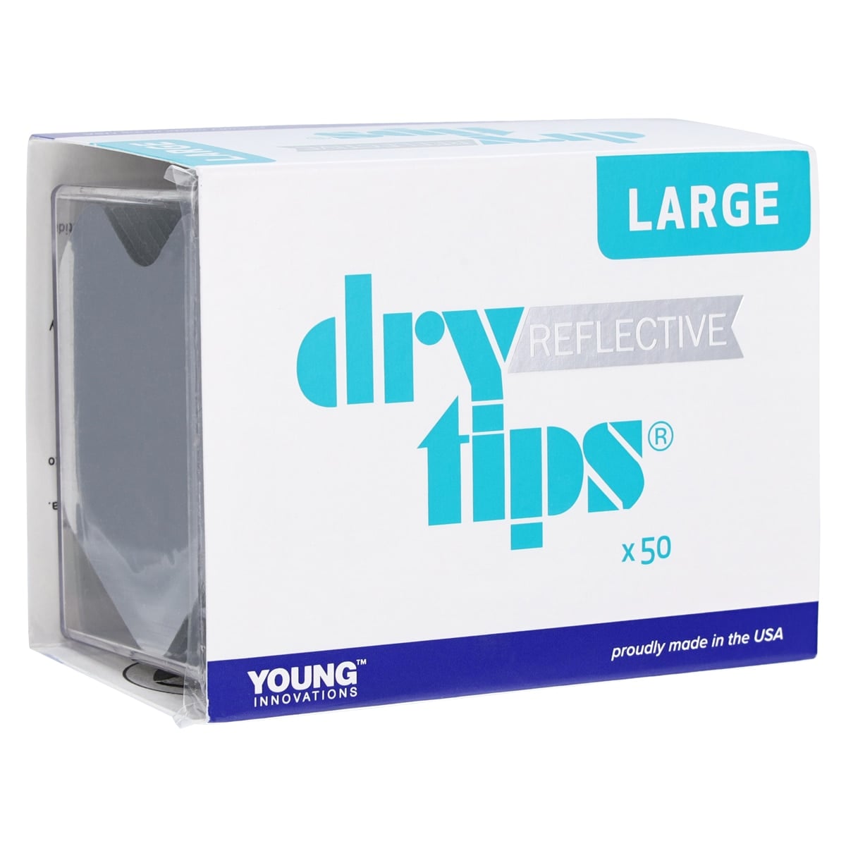 Microbrush Reflective DryTips, Large (Adult), Silver, 50/Box, 291726