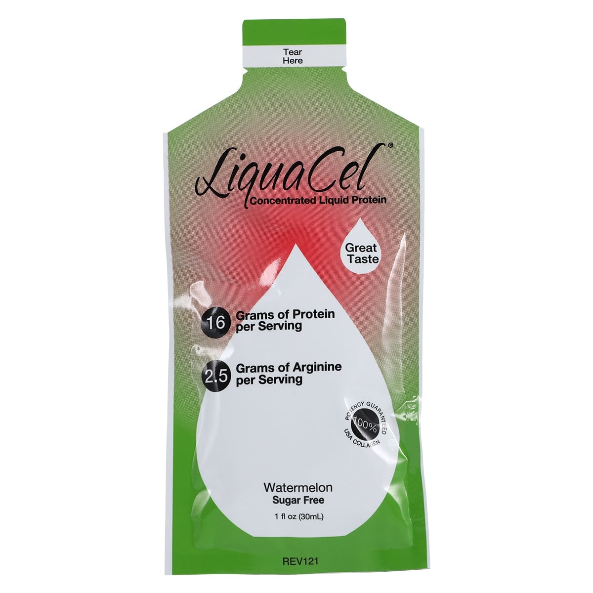 LiquaCel Liquid Protein Supplement, Watermelon Flavor, 1 oz Packets, 100/Case
