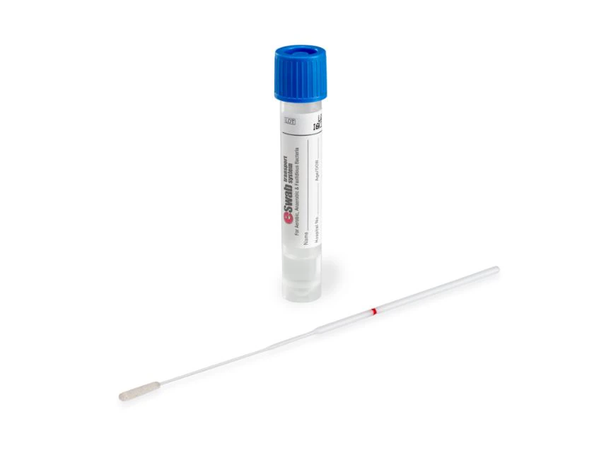 Copan ESwab Collection & Transport System, 1mL, Blue Screw Cap, Conical Bottom, Sterile, Flexible Mini-Tip Nylon Flocked Swab, 50/Pack, 10 Packs/Case (500 Swabs)