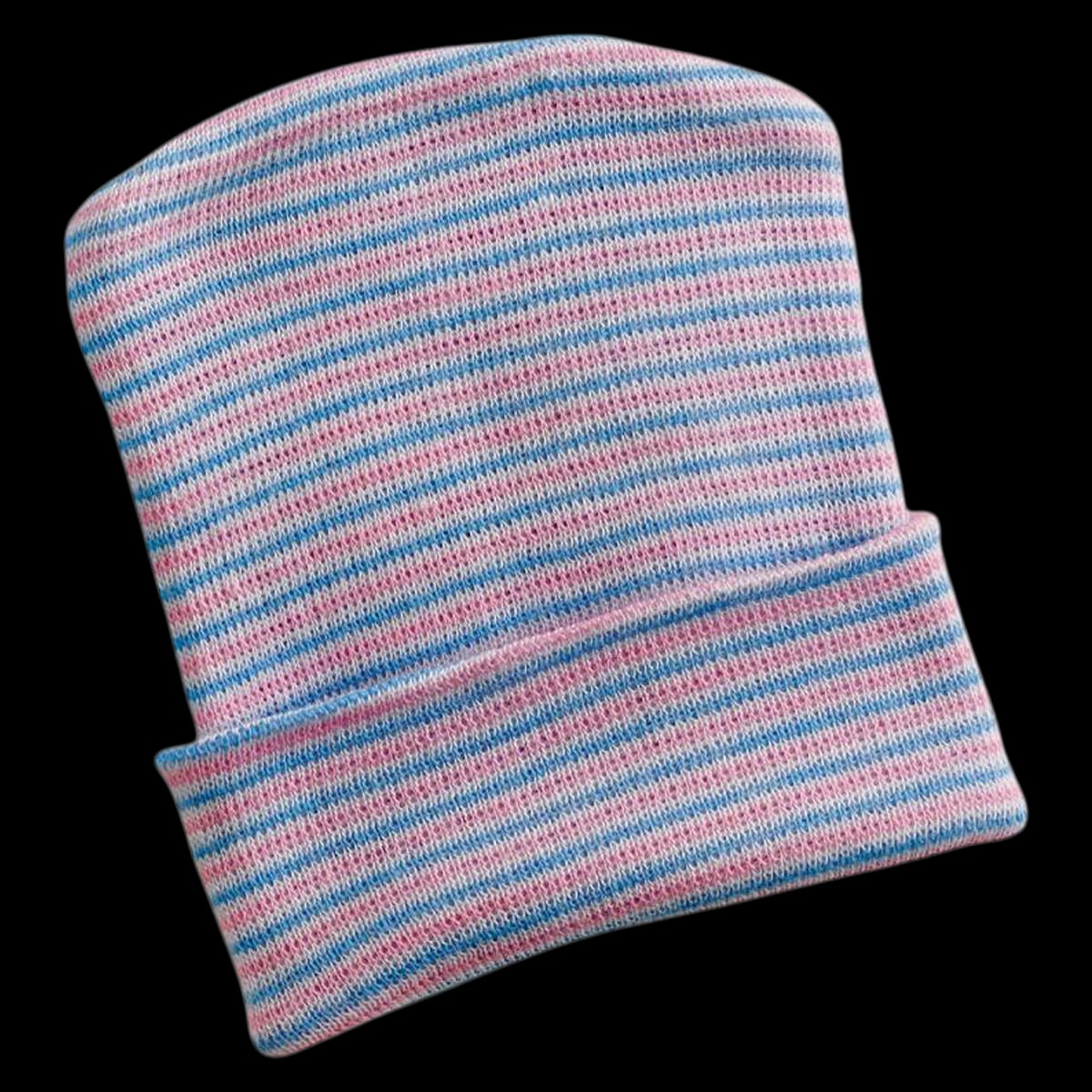 Medline Newborn Head Cap Beanie, Warm-Up Infant Unisex, Pink/Blue Knit, One Size, 50/Package