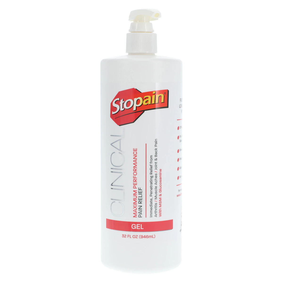 Stopain Clinical Gel, 32 oz Bottle