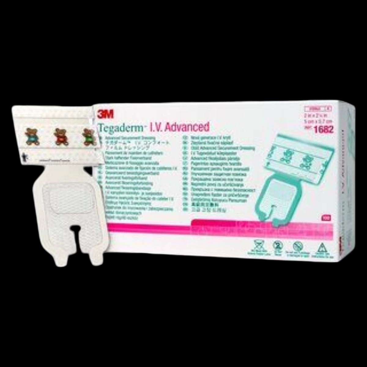 3M Tegaderm IV Advanced Dressing, 2-1/4" x 2-1/4", Sterile, Transparent, Latex-Free