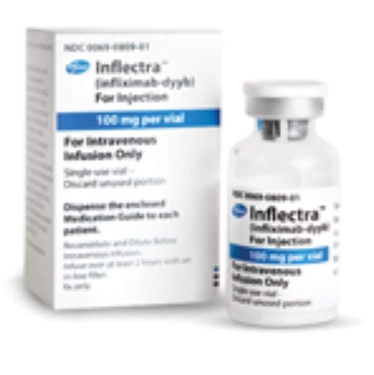 Inflectra (infliximab-dyyb) Powder for Injection, 100 mg per 20 mL Vial