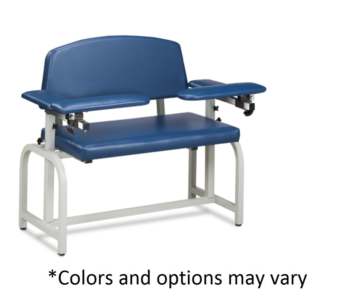Clinton Industries Lab X Series Blood Draw Chair with Flip Arm, Steel, 400 lb Capacity