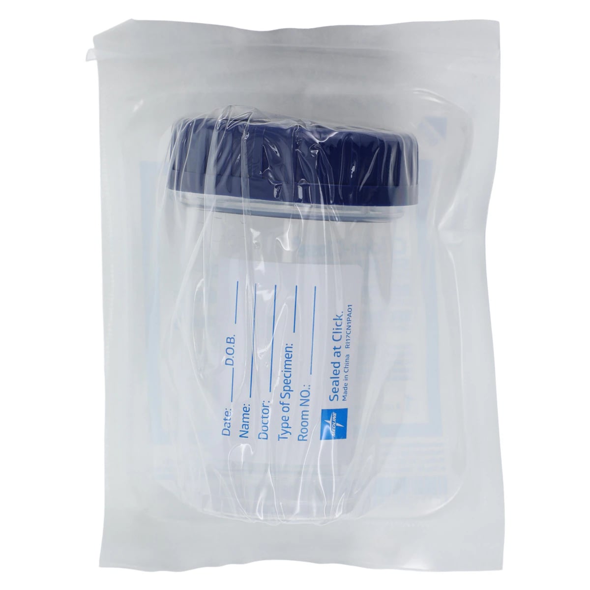 Medline Click N Close Sterile Specimen Container, 4 oz, 100/Case