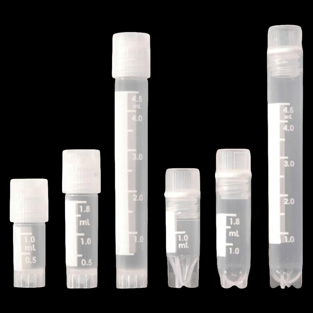 Thermo Fisher Scientific Cryogenic Vial, HDPE, 5mL, External Thread, Conical Bottom, Screw Cap, 50/Package