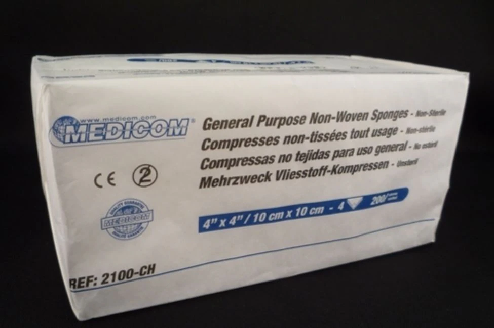 AMD Ritmed Cotton All Purpose Sponge, 4x4", 4 Ply, Non-Sterile, Non-Woven, Latex-Free