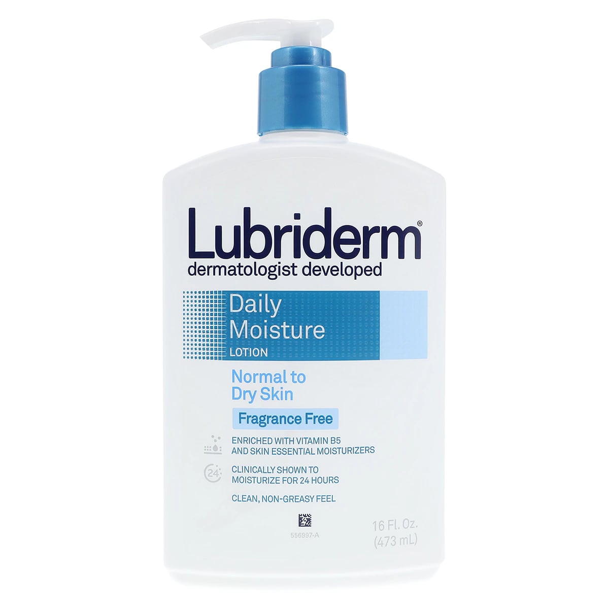 Lubriderm Daily Moisture Lotion, Normal to Dry Skin, Unscented, 16 oz Bottle