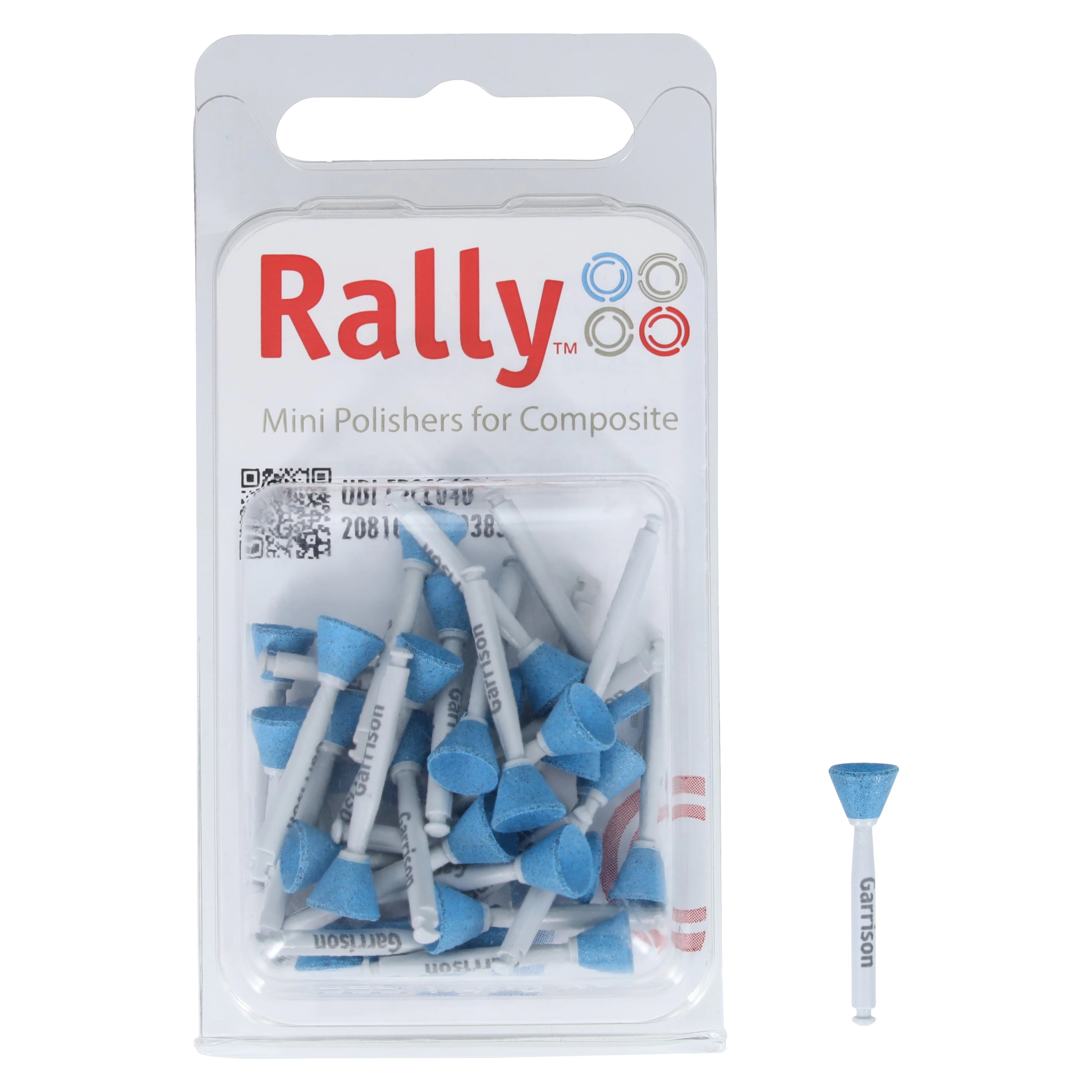 Garrison Rally Composite Mini-Polishers Cup, Blue Coarse Grit, 30/Pk, FPCC040