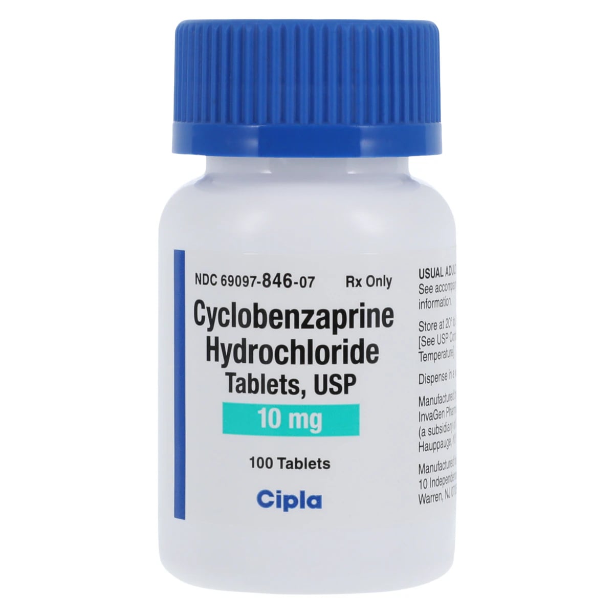 Cyclobenzaprine HCL Tablets, 10mg, 100/Bottle