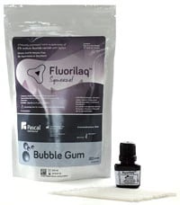 Fluorilaq™ Squeeze 5% Sodium Fluoride Varnish, Bubblegum, 9.5 mL Bottle with 30 Brushes, 10-420