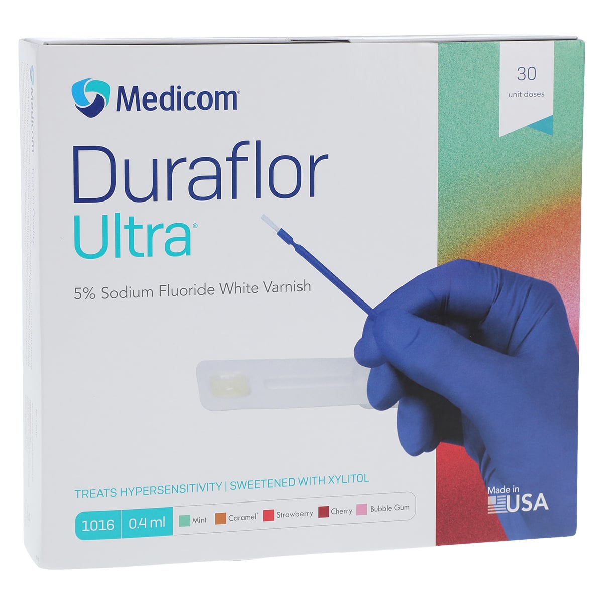 Duraflor Ultra 5% Sodium Fluoride White Varnish, Mint, 0.4 mL Unit Dose, 30/Box, 1016-M30