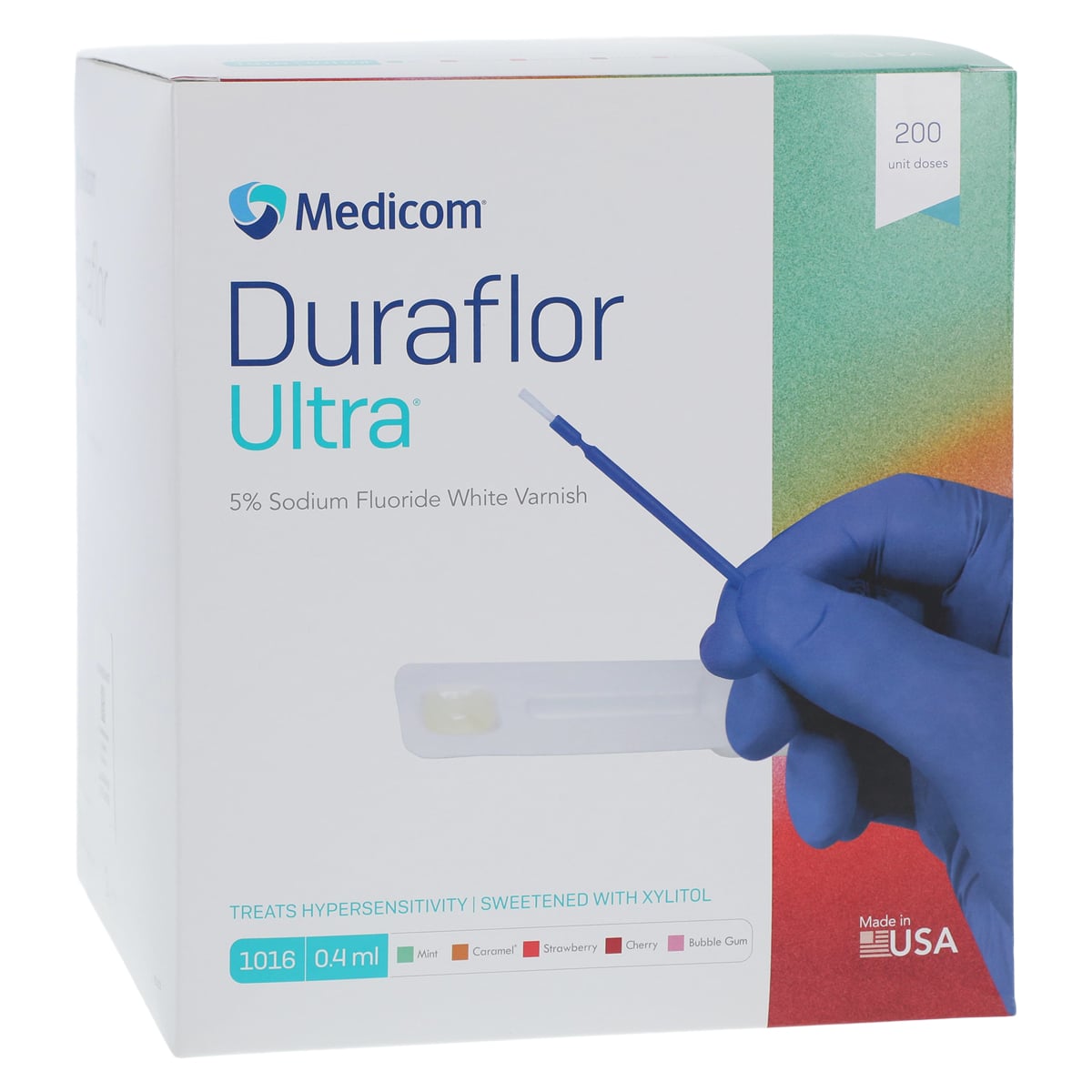 Duraflor Ultra 5% Sodium Fluoride White Varnish, Mint, 0.4 mL Unit Dose, 200/Box, 1016-M200