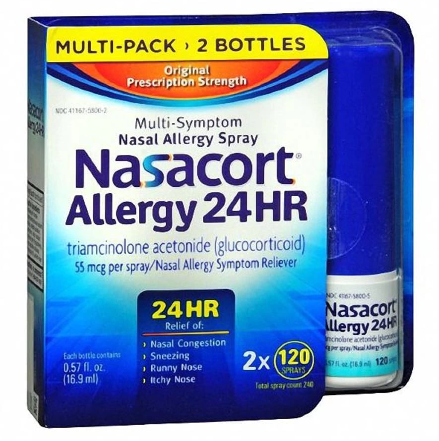 Nasacort Allergy 24HR Nasal Spray, 55 mcg, 24 Hour Relief, Each