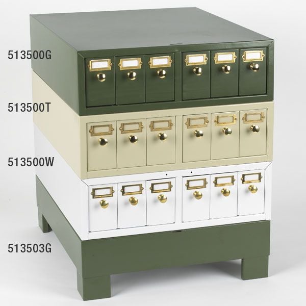 Globe Scientific Microscope Slide Storage Cabinet, Tan, 4500 Slide Capacity, 6 Drawer, Metal, 477x402x126mm