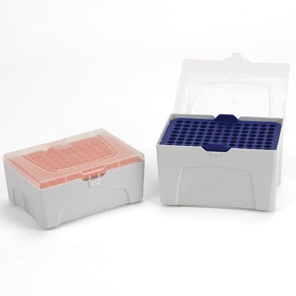 Globe Scientific Empty Rack for 200 µL Pipette Tips, White, Disposable, 10/Box